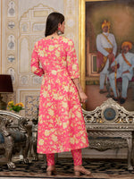 Thumbnail for Yufta Pink Zari_Work Kurta Pant Dupatta Set