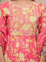 Thumbnail for Yufta Pink Zari_Work Kurta Pant Dupatta Set