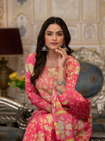 Thumbnail for Yufta Pink Zari_Work Kurta Pant Dupatta Set