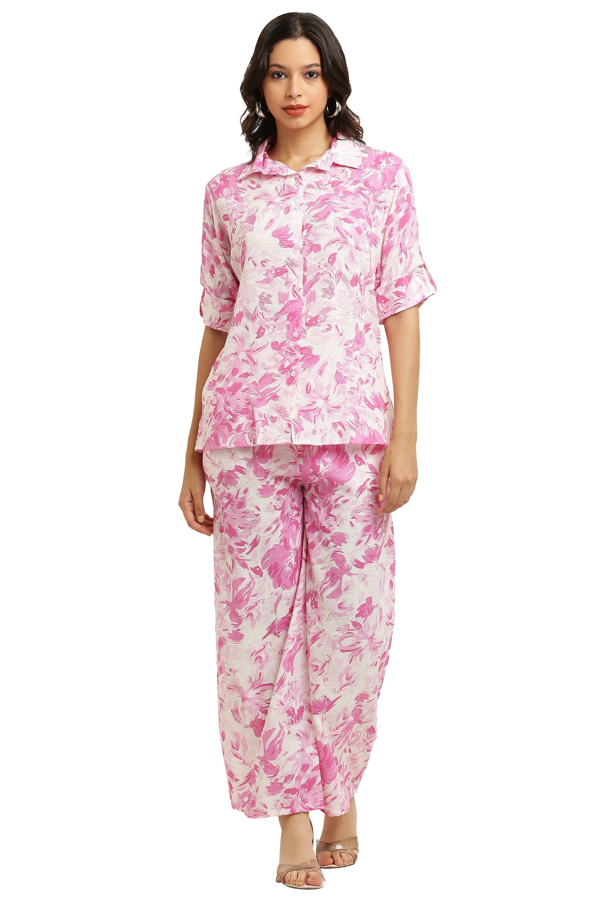 PAVONINE Pink Color Gobhi Printed Cord Set For Women - Distacart