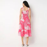 Thumbnail for Pimu Square-Neck Maxi Dress with Graphic Print-Green