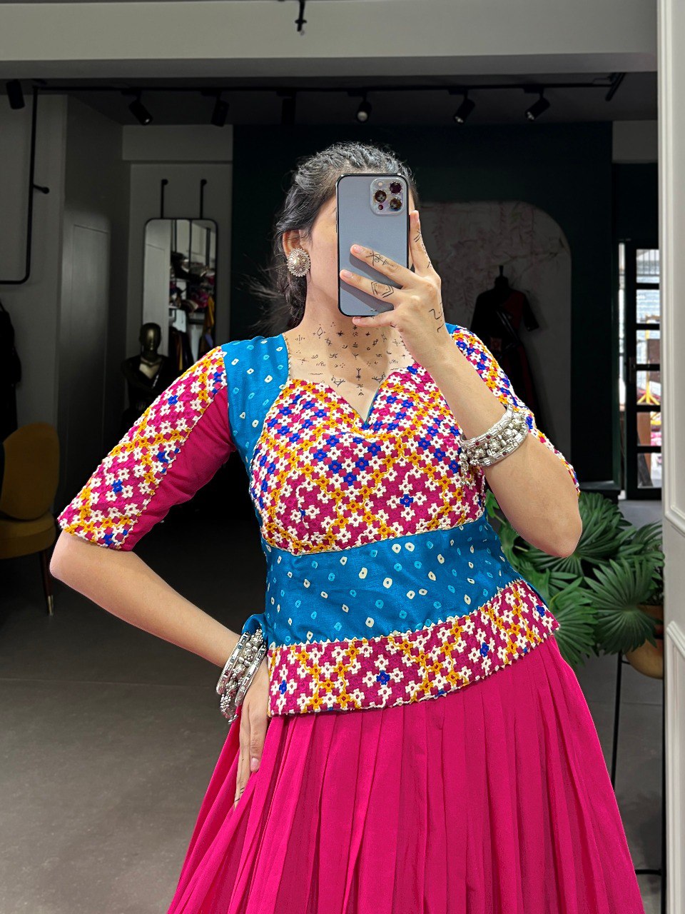 Lorenvalley Pure Cotton Pink Plain With Gota Patti Touch Up Lehenga Choli - Distacart