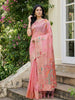 Anaita Pink Linen Woven Work Saree With Blouse - Distacart