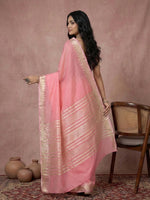 Thumbnail for Anaita Pink Cotton Saree With Blouse - Distacart