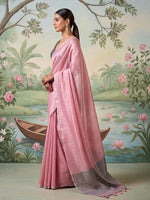 Thumbnail for Anaita Pink Tissue Saree With Blouse - Distacart