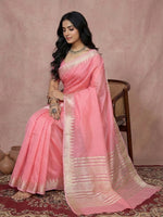 Thumbnail for Anaita Pink Cotton Saree With Blouse - Distacart