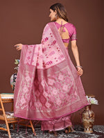 Thumbnail for Anaita Pink Banarasi Silk Saree With Blouse - Distacart