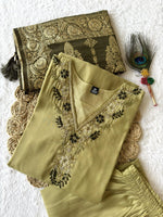 Thumbnail for Lorenvalley Fashion Pista Roman Silk Hand Work Kurta Pant with Dupatta