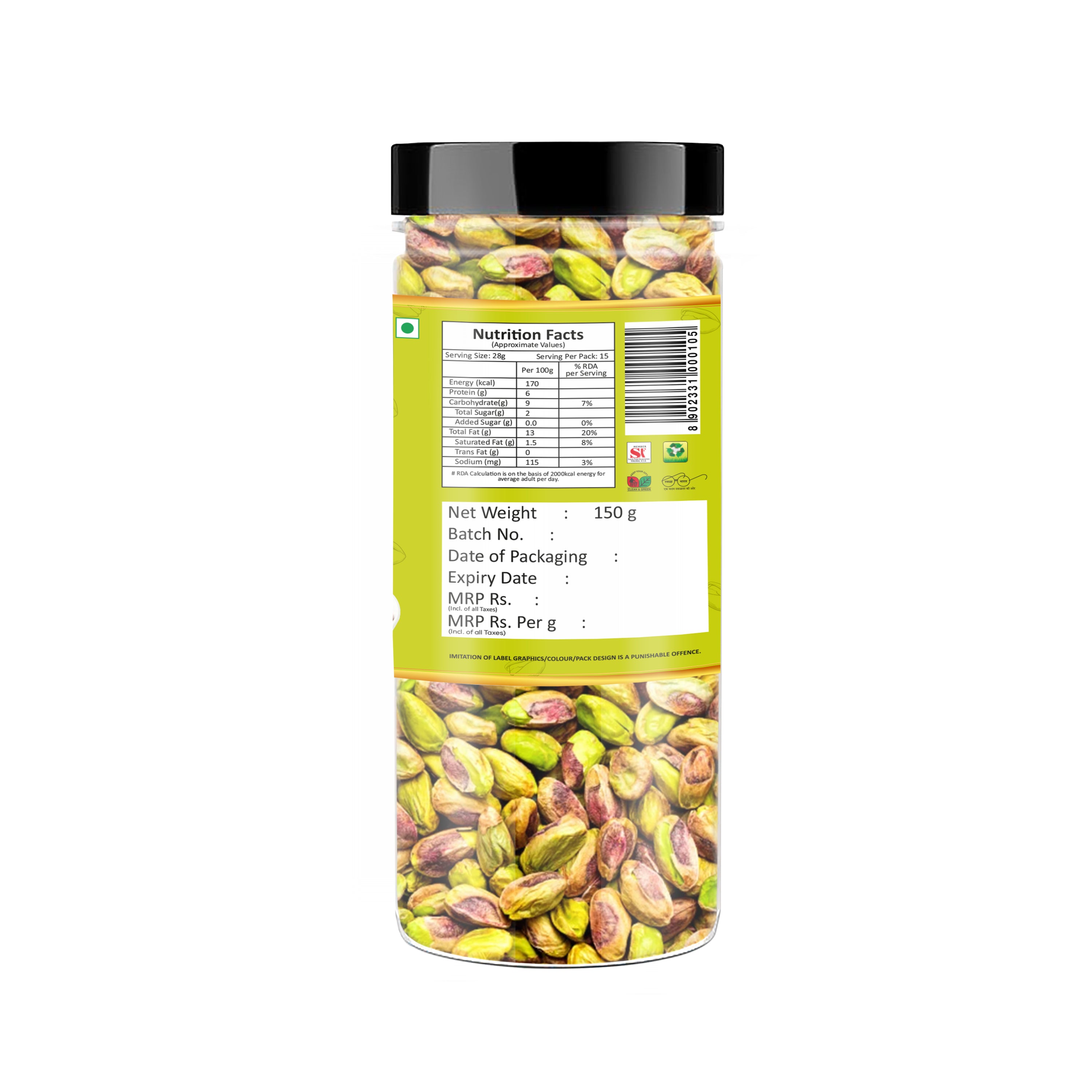 Yum Yum Pista Kernels Jar - Dista
