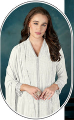 Thumbnail for Anaita White Heavy Faux Georgette Stitched Suit with Embroidered Sequence Work - Distacart