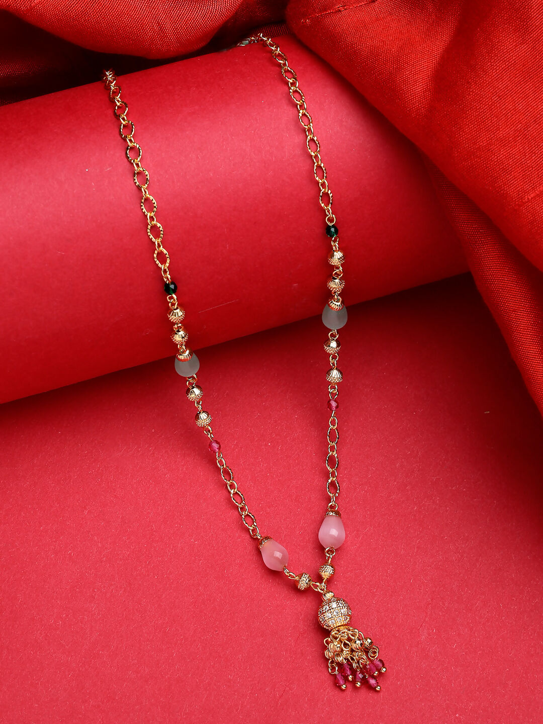 NVR Women's Multicolor Gold-Polished Minimal Chain - Distacart