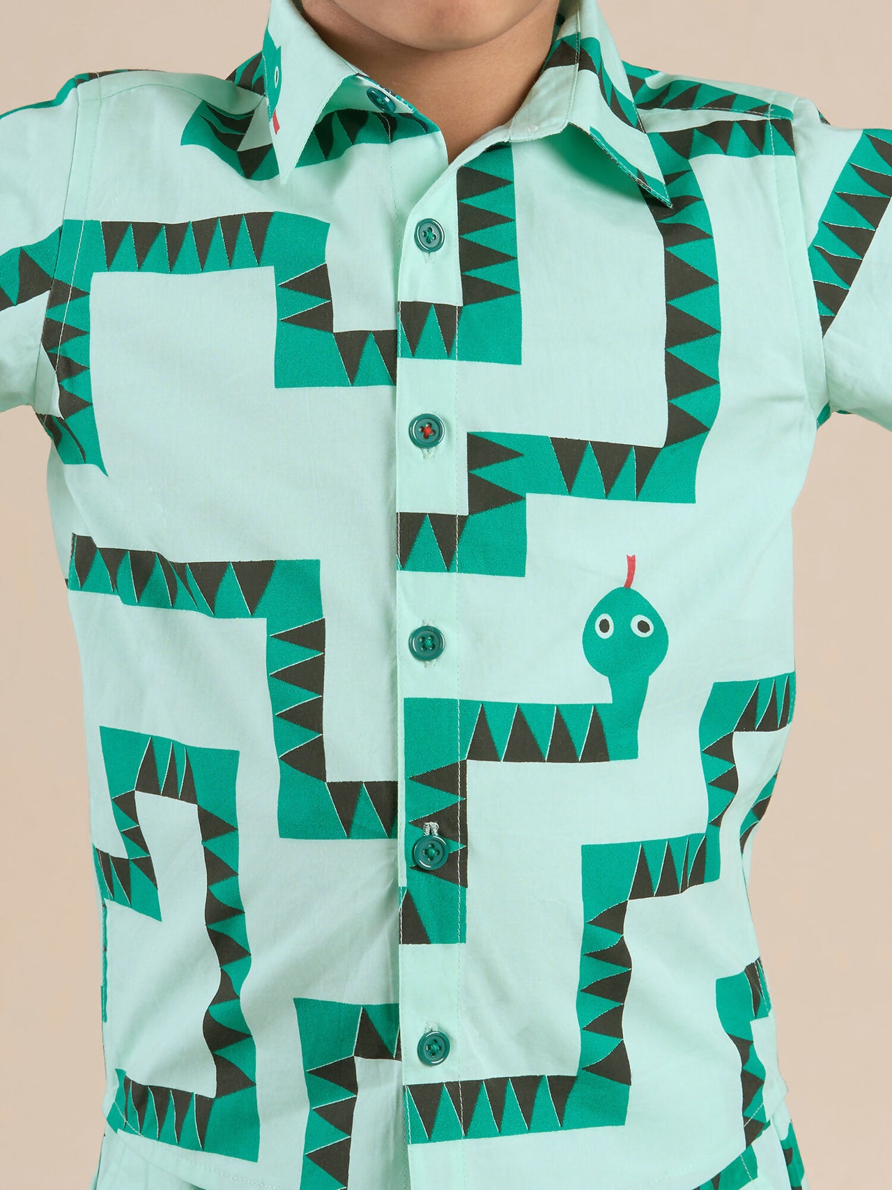Snakes and Ladders Boys Green Table Print Shirt and Boxer Sets from Siblings Collection - Distacart