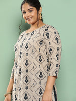 Thumbnail for Yufta Plus Size Ethnic Motifs Printed Regular Cotton Kurta with Palazzos