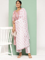 Thumbnail for Yufta Plus Size Ethnic Motifs Printed Regular Kurta with Trousers & With Dupatta