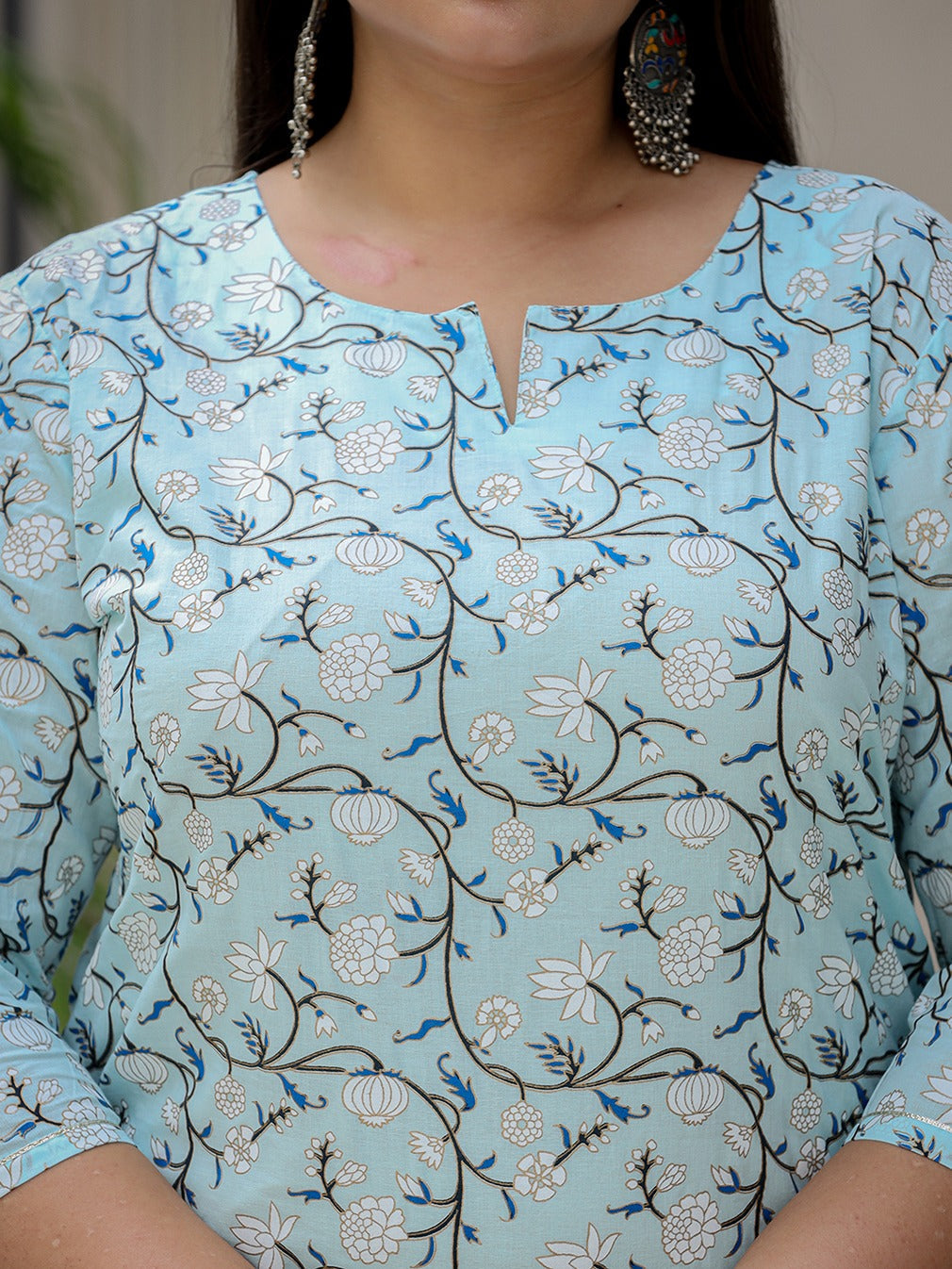 Yufta Plus Size Floral Cotton Kurta Dupatta Set - Distacart