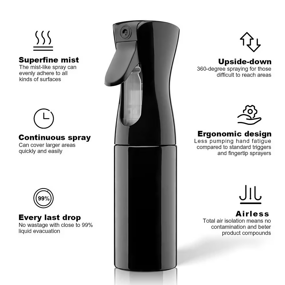 Bronson Professional Hair Spray Bottle Refillable Continuous Ultra Fine Water Mist - Dista