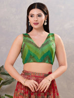 Thumbnail for Joban Fashion Women Silk Green-Multi Stitched Blouse - Distacart