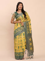 Thumbnail for Astita Linen Cotton Yellow Saree