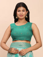 Thumbnail for Astita Linen Cotton Sea Green Saree