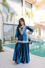 Thumbnail for Joban Fashion Rama Kurta Set Velvet Sequins , Zari, Coding & Thread Embroidered work - Distacart