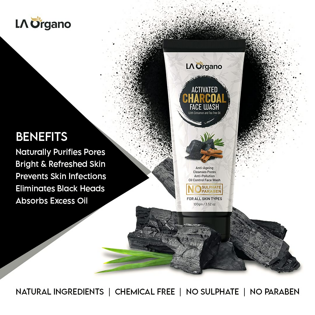 LA Organo Activated Charcoal Face Wash - Distacart