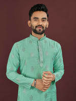 Thumbnail for Anaita Turquoise Embroidered Silk Straight Kurta - Distacart