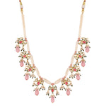 Thumbnail for Nuyug 22K Gold Plated Pearl Empress Flora Pink Stone Drops Necklace Set
