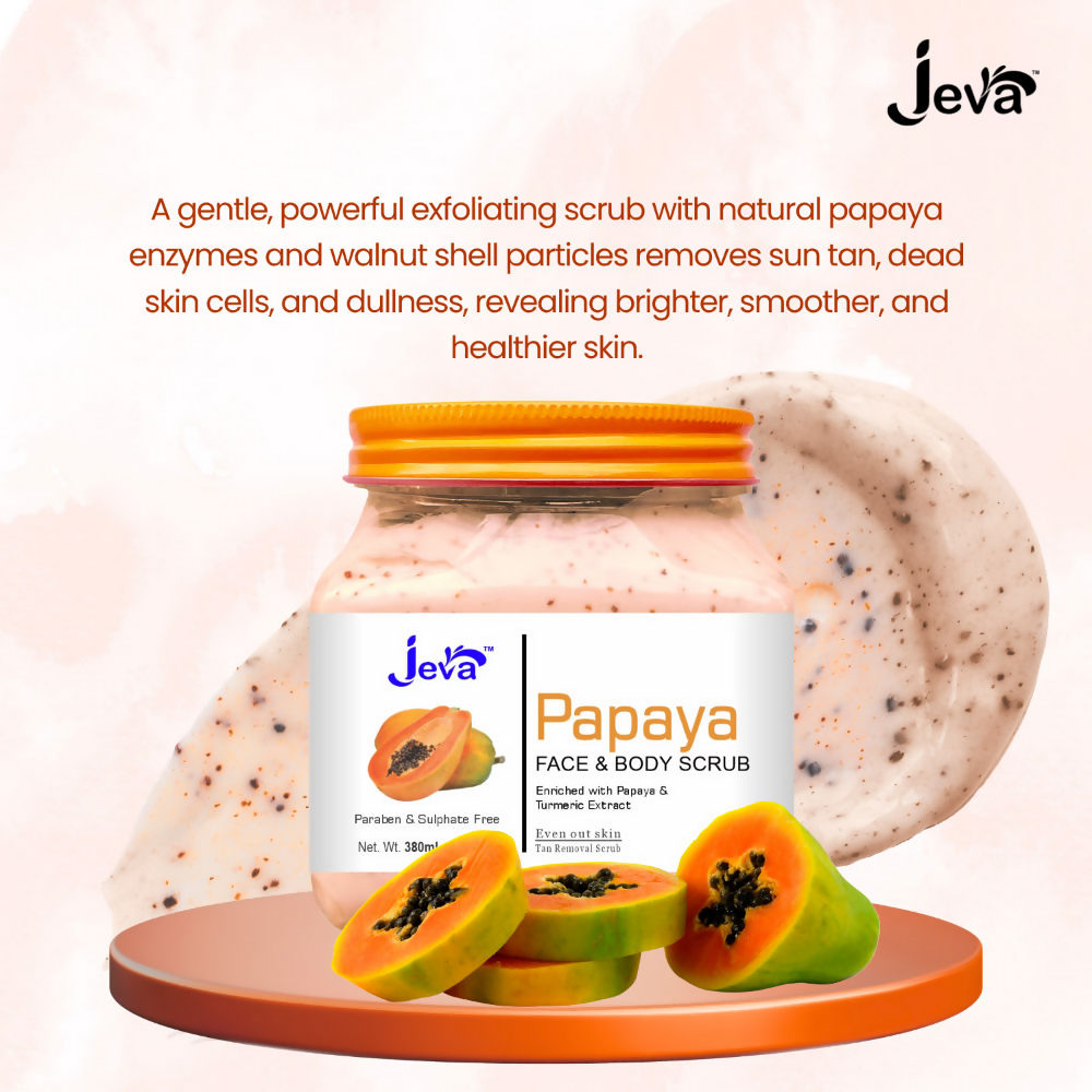 Jeva Papaya Tan Removal Face & Body Scrub - Dista