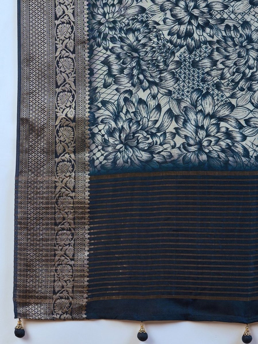 Anouk Ethnic Motifs Zari Silk Blend Sungudi Saree