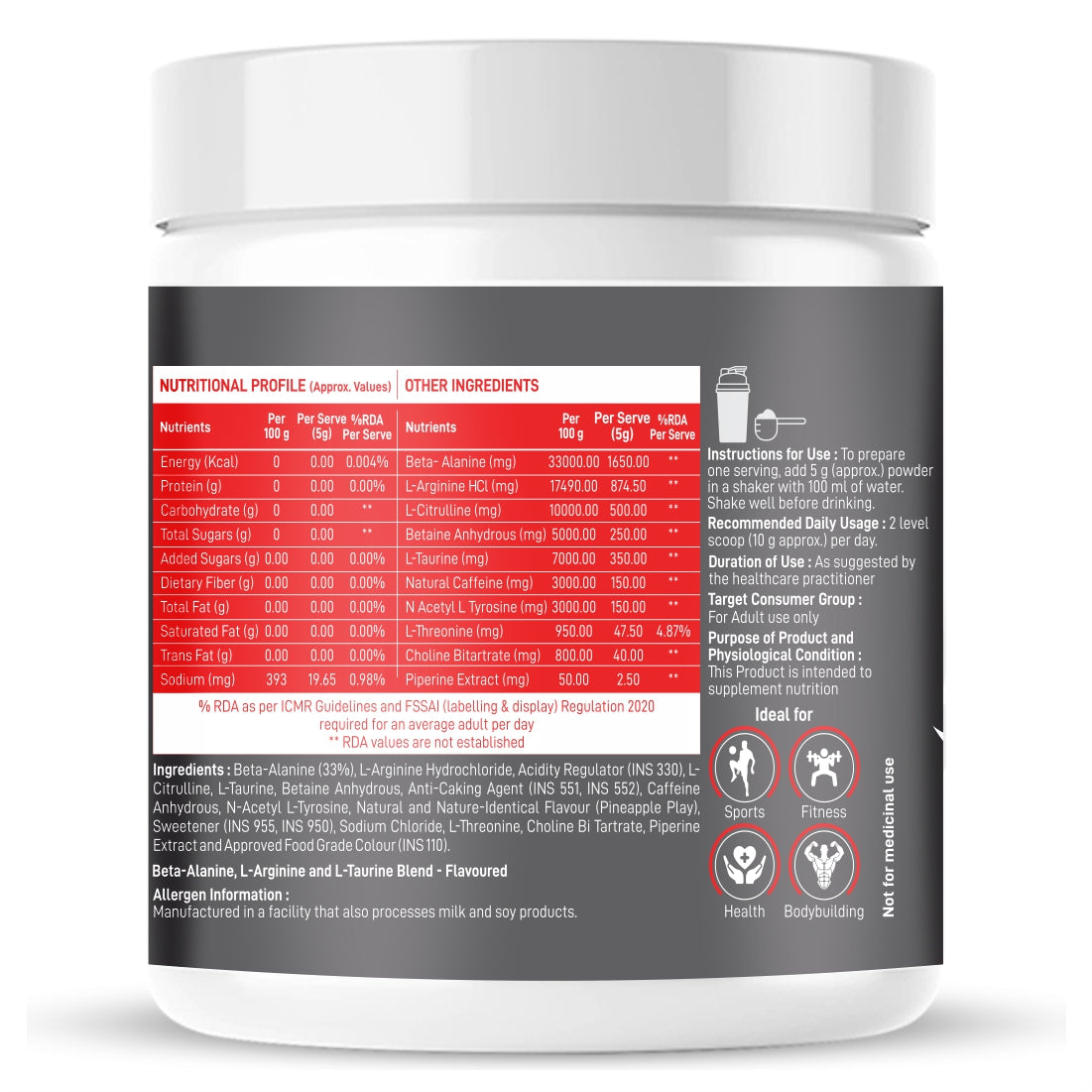 Dr Morpen Muscle Food Pre-Workout (Pineapple Play) - Distacart