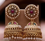 Thumbnail for Jewel City Exquisite Kundan Jhumka Earrings with Pearl Accents