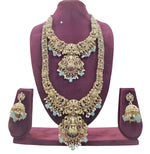 Thumbnail for Jewel City Elegant Antique Gold Temple Jewelry Necklace Set - Carved Lakshmi Design Perfect for Wedding & Festive Occasions