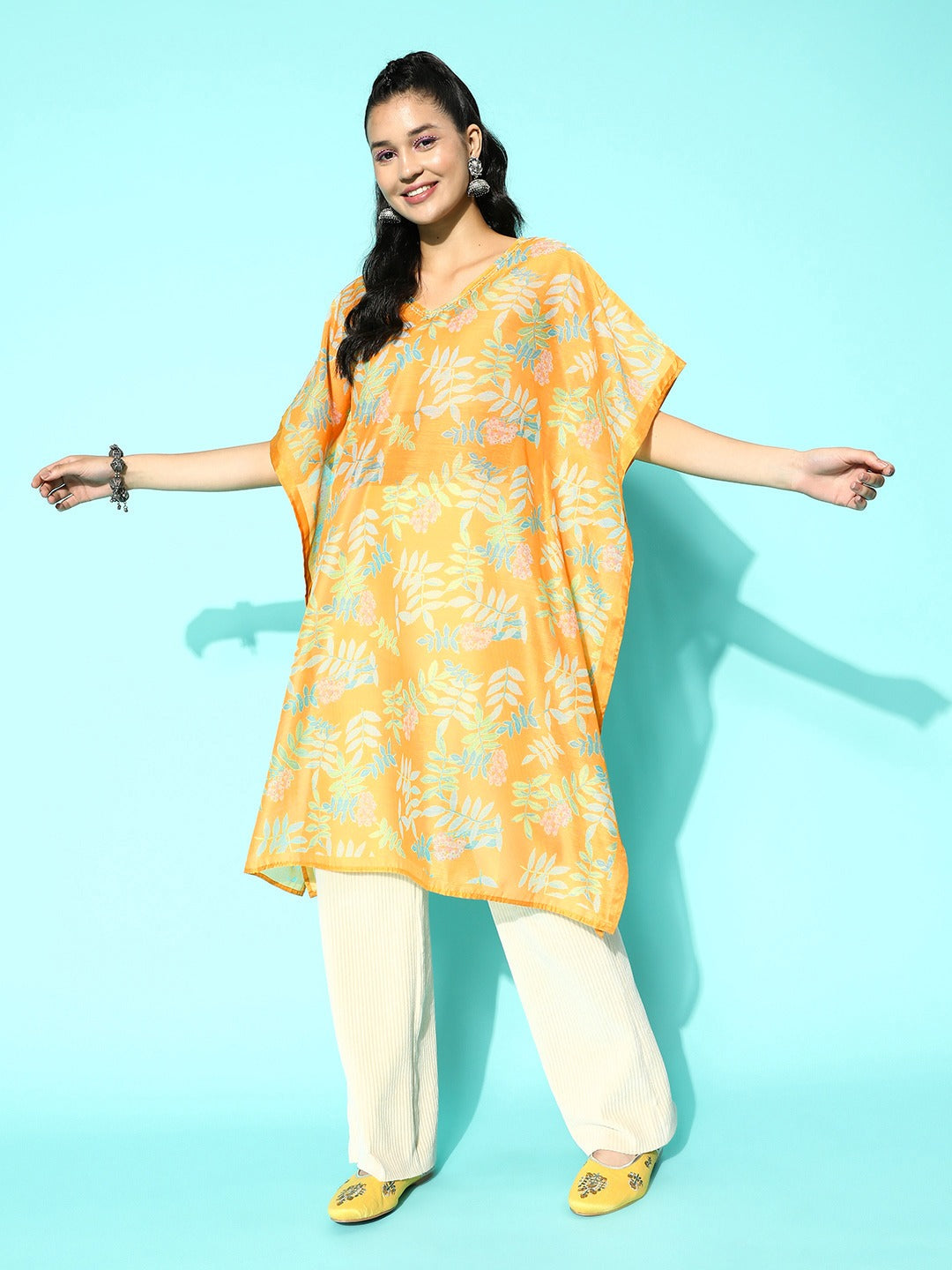 Yufta Printed Kaftan Kurta - Distacart