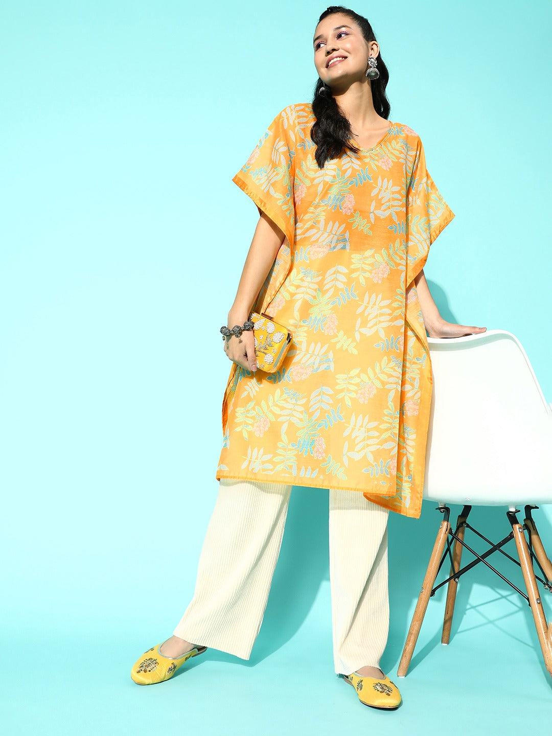 Yufta Printed Kaftan Kurta - Distacart
