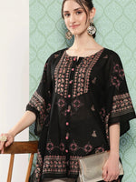 Thumbnail for Yufta Printed Kimono Sleeve Ethnic Kaftan Top