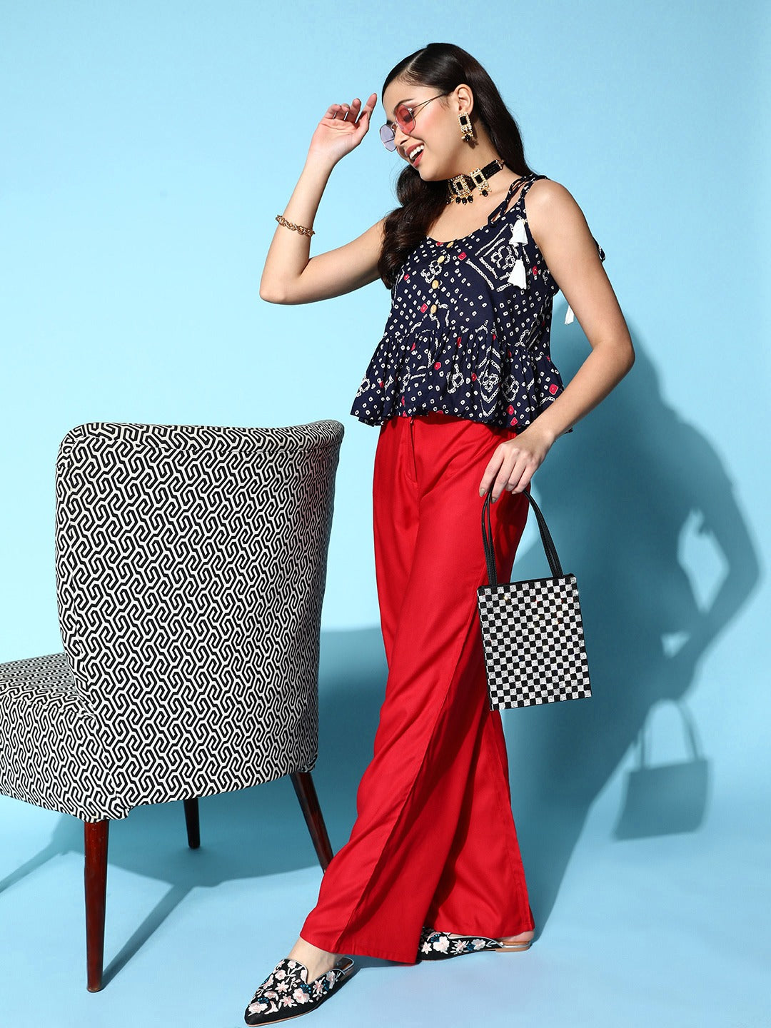 Yufta Printed Pure Cotton Top - Distacart