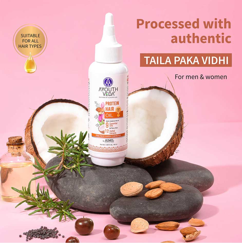 Ayouthveda Protein Hair Oil With Bhringraj and Coffee Beans