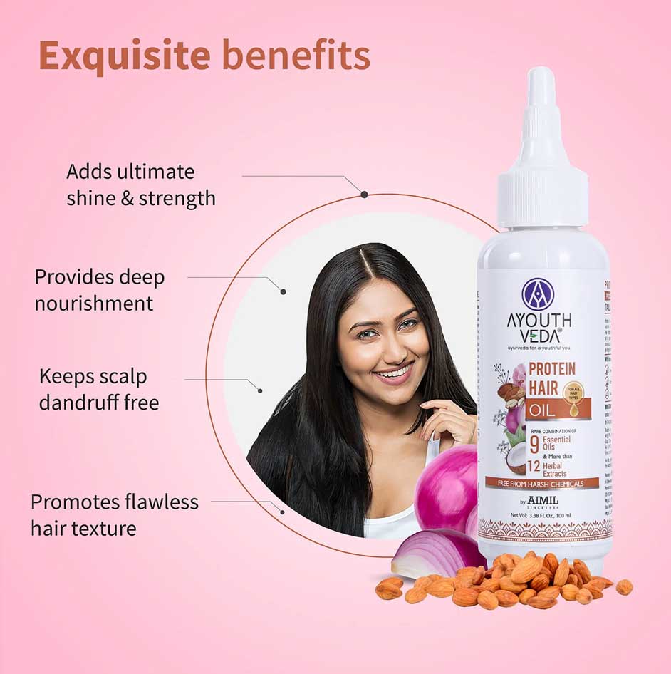 Ayouthveda Protein Hair Oil With Bhringraj and Coffee Beans