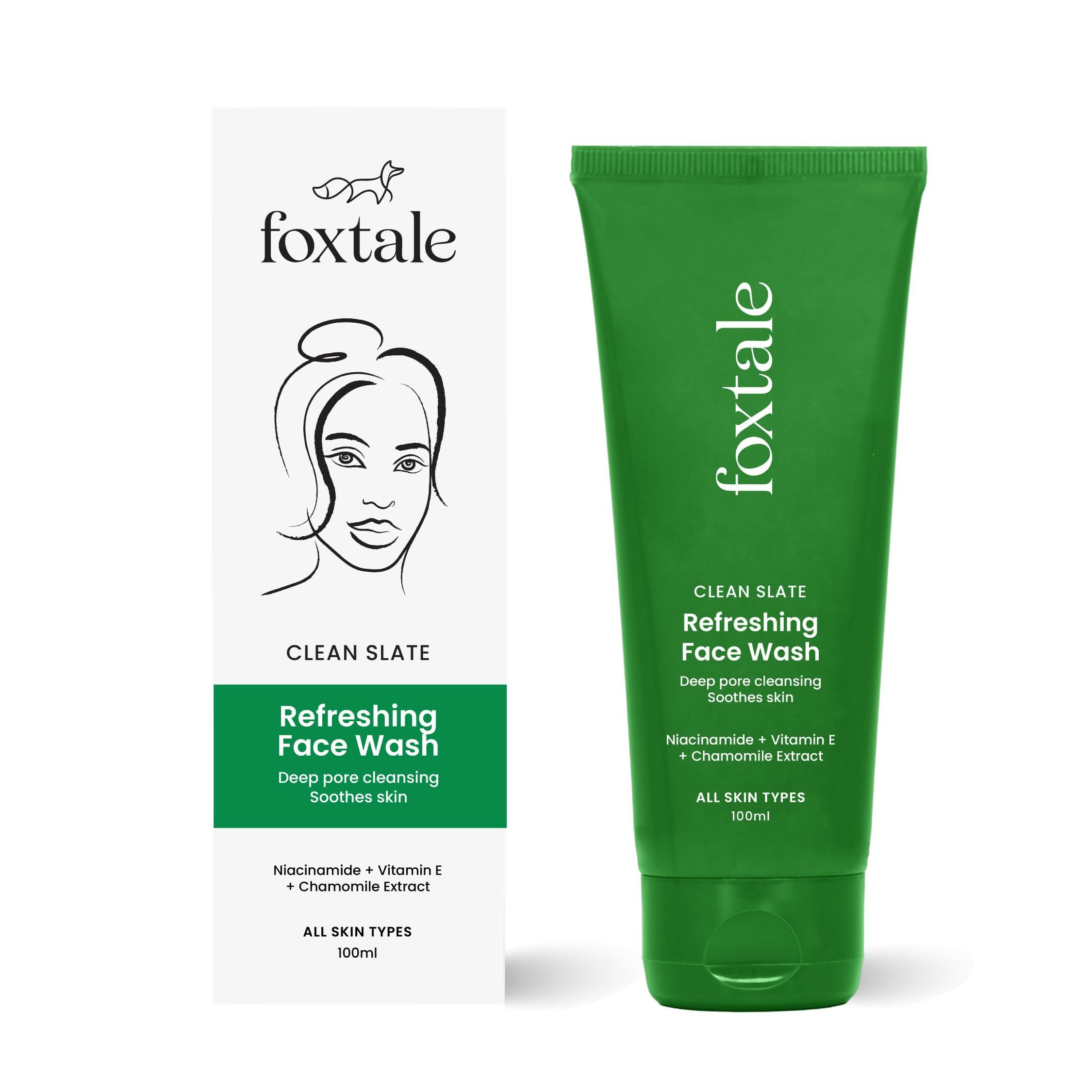 Foxtale Refreshing Face Wash For Deep Cleansing with Niacinamide - Hydrates & Brightens Skin - Distacart