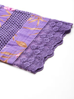 Thumbnail for Yufta Purple Pure Cotton kurta set with embroidery Kurta Trouser Set