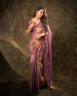 Thumbnail for Evanik Attractive Purple Fendy Silk Saree with Jacquard Weaving Blouse