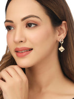 Thumbnail for NVR Women Golden Cz Studded Studs Earrings - Distacart