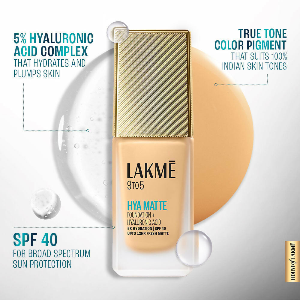 Lakme 9 To 5 Hya Matte Foundation + Hyaluronic Acid - Cool Cinnamon