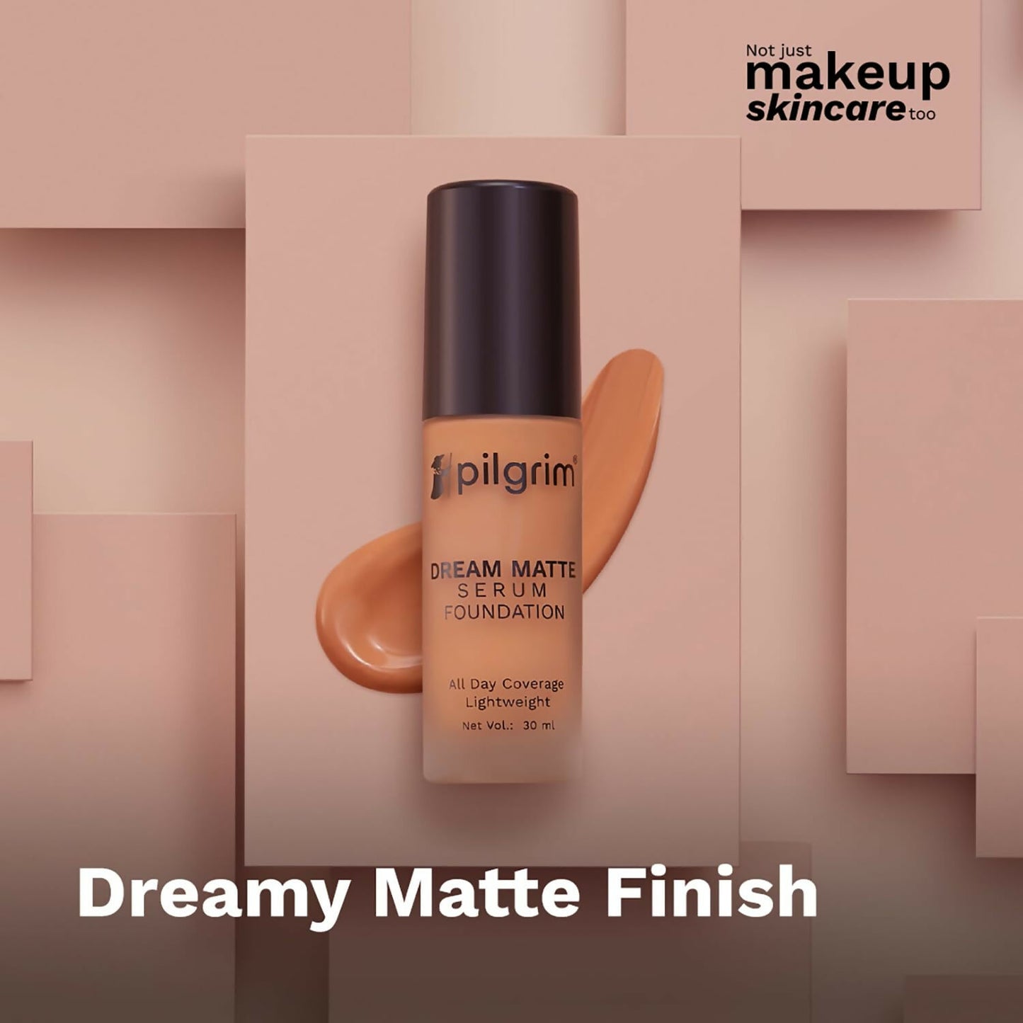 Pilgrim Dream Matte Serum Foundation With Matte & Poreless All Day Coverage Lightweight - Rich Caramel - Distacart
