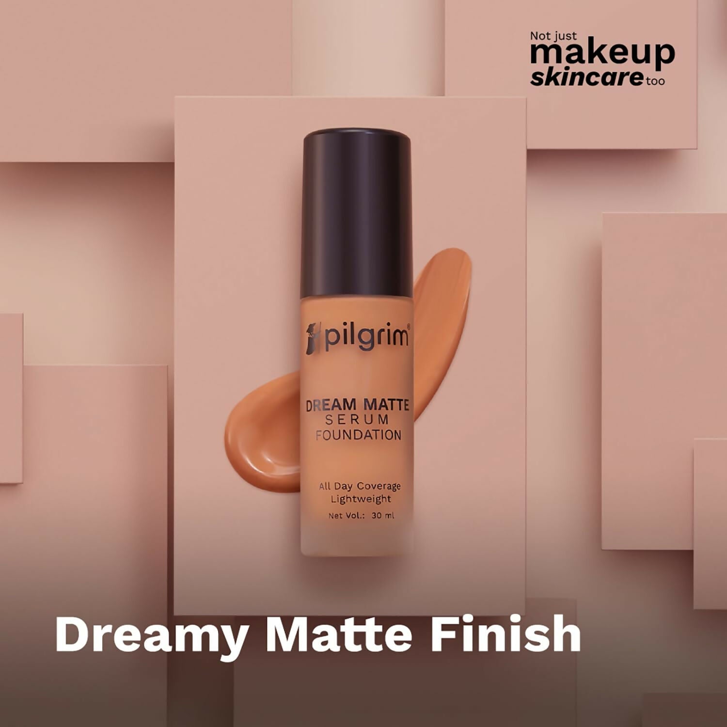 Pilgrim Dream Matte Serum Foundation With Matte & Poreless All Day Coverage Lightweight - Rich Caramel - Distacart