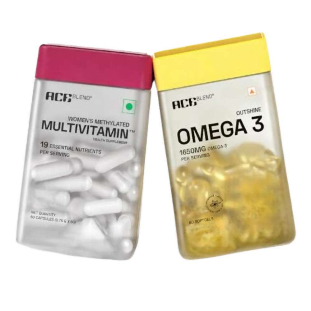 Ace Blend Women’s Wellness - Omega 3 Fish Oil & Multivitamin Tablets - Distacart