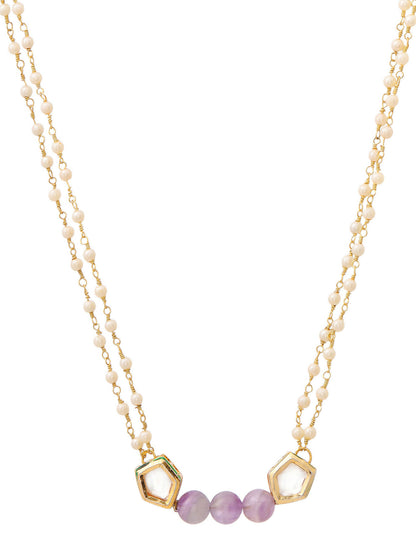 Ruby Raang Purple Amethyst Kundan Necklace - Distacart