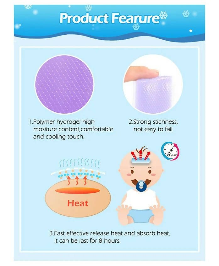 AHC Baby & Kids Cooling Gel Patch For Fever Colour changing Patch - 4 Pcs - Distacart