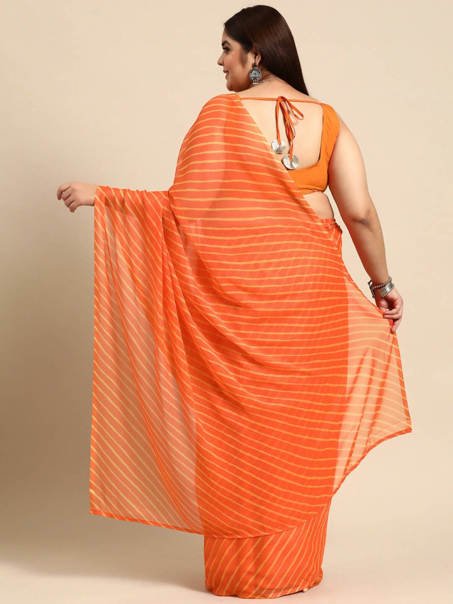 Ahalyaa Women's Traditional wear Saree - Orange - Distacart