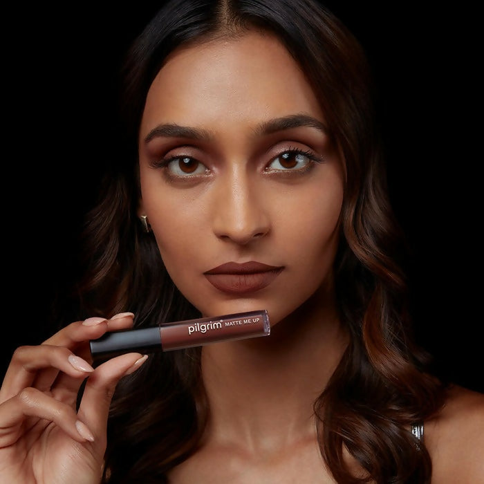 Buy Pilgrim Matte Me Up Liquid Lipstick Bossy Brown Online at Best